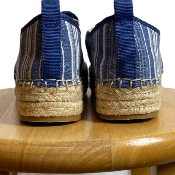 J. McLaughlin Blue and White Striped Espadrilles